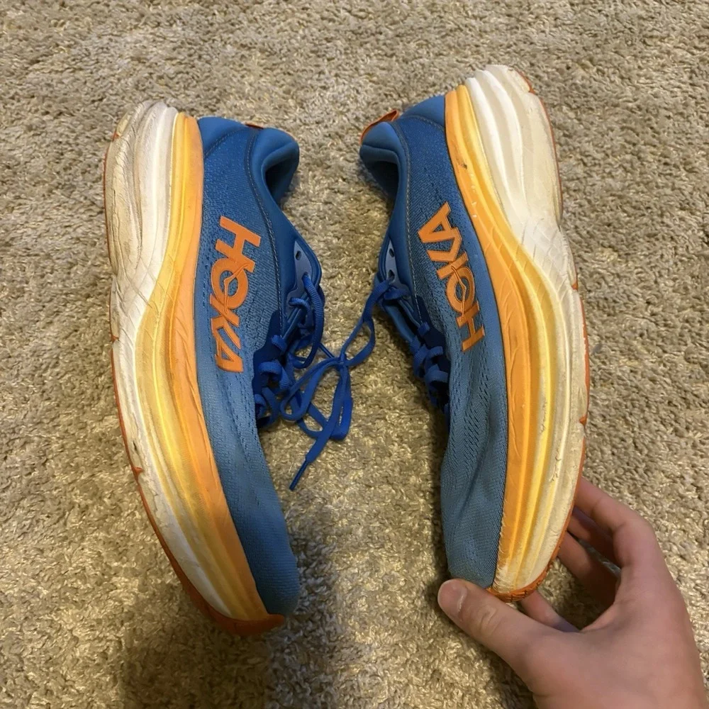 Hoka One One Mens Bondi 8 1123202 CSVO Blue Running Shoes Sneakers Size 12.5D
